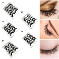 3d fake eyelashes synthetic fiber lashes for natural look reusable false eyelashes 5 pairs
