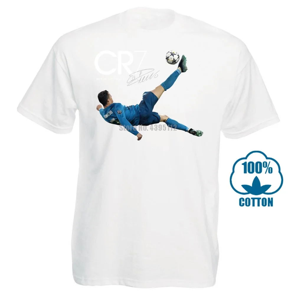 White Cr7 футболка с велосипедным ударом Криштиано Роналду для взрослых и детей, крутая Повседневная футболка с надписью «Pride» Новая модная мужская футболка унисекс 013096 - Color: White