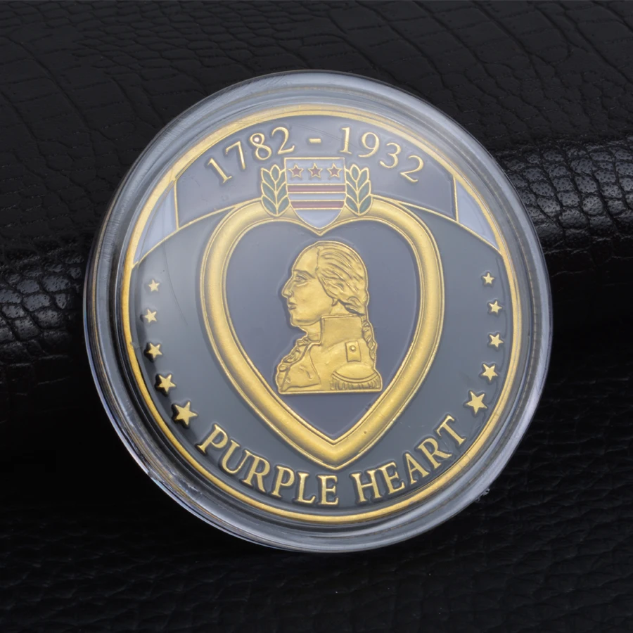 1782-1932 США фиолетовое сердце медаль за военные заслуги позолоченный вызов