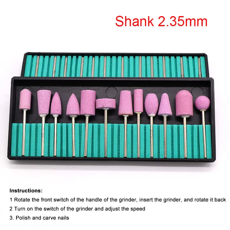 Набор миниатюрных насадок для маникюра комплект из 12 кварцевого абразивного