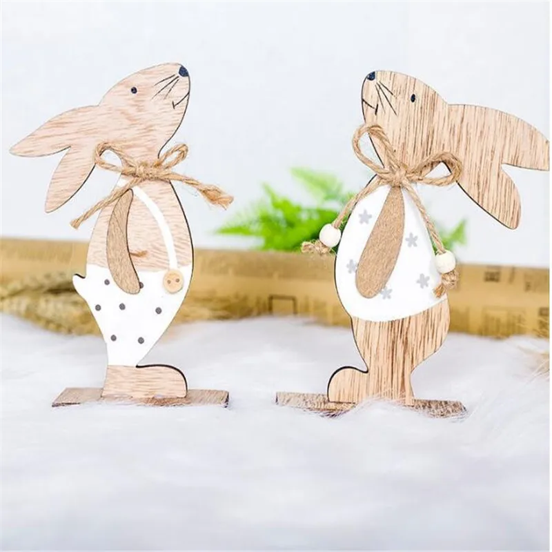 Пасхальный кролик деревянное украшение для рабочего стола деревянные поделки