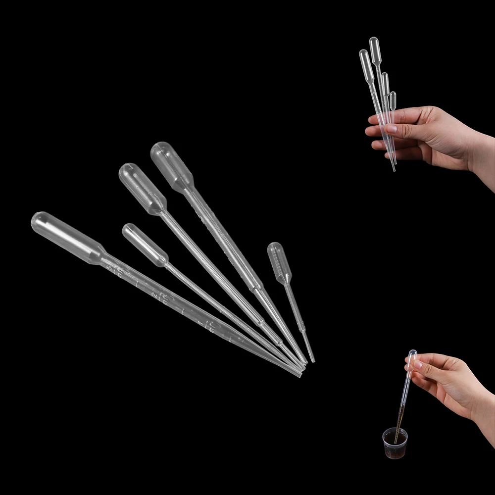 20-200Pcs 0.2-3ML Plastic Disposable Pipettes Squeeze Transfer Pipettes Dropper For Silicone Mold UV Epoxy Resin Jewelry Making