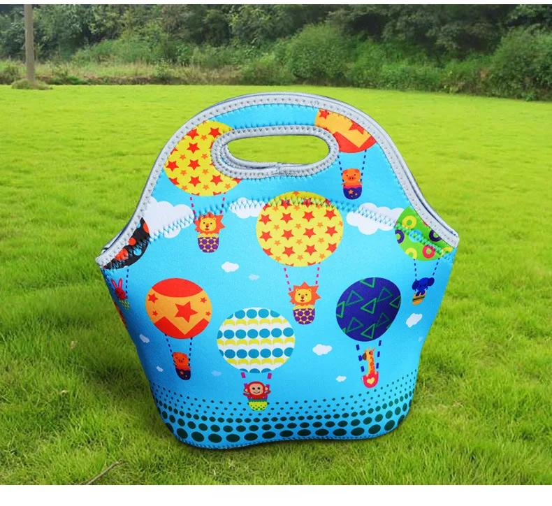 

Fashion Thicken Lunch Bag 4+ Diving Material Waterproof Cooler Thermal Insulated Bag Cartoon Whale Striped Dot Printed Handbags