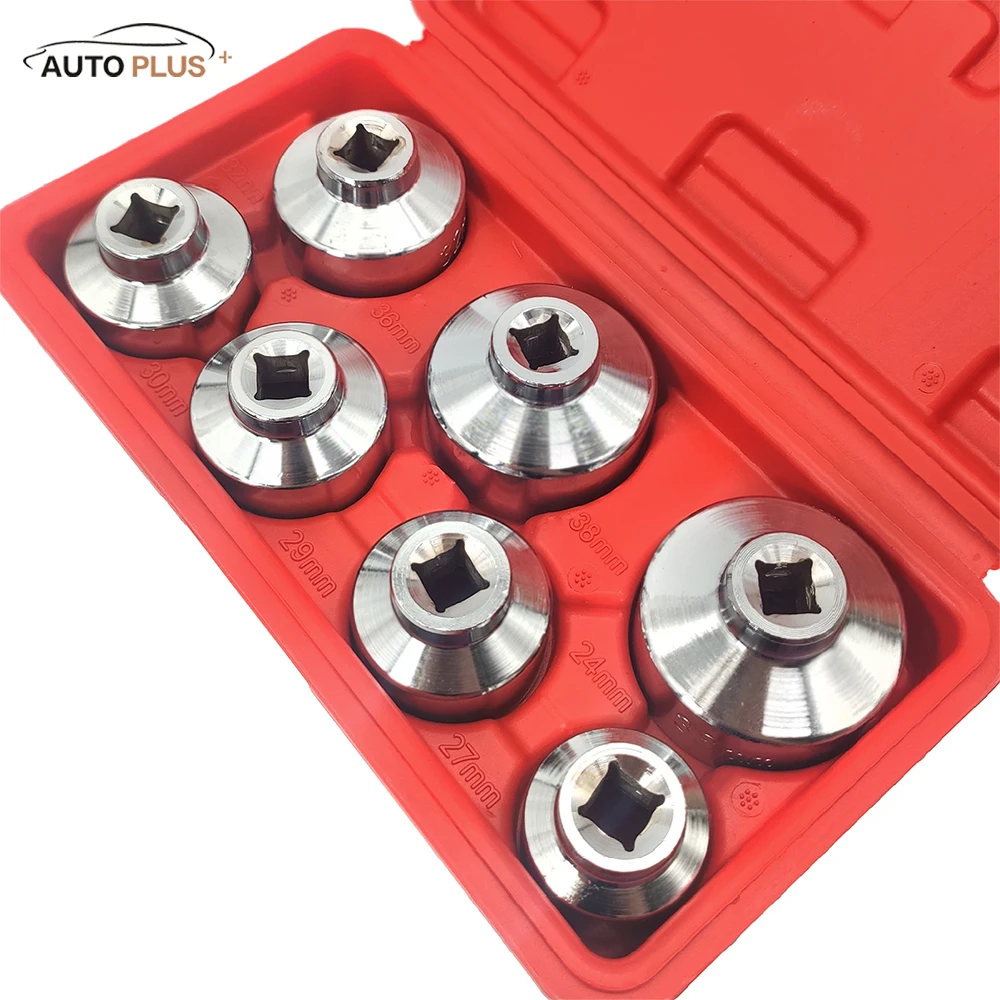 

7 шт., набор инструментов для масляного фильтра 3/8 дюйма, 24, 27, 29, 30, 32, 36, 38 мм