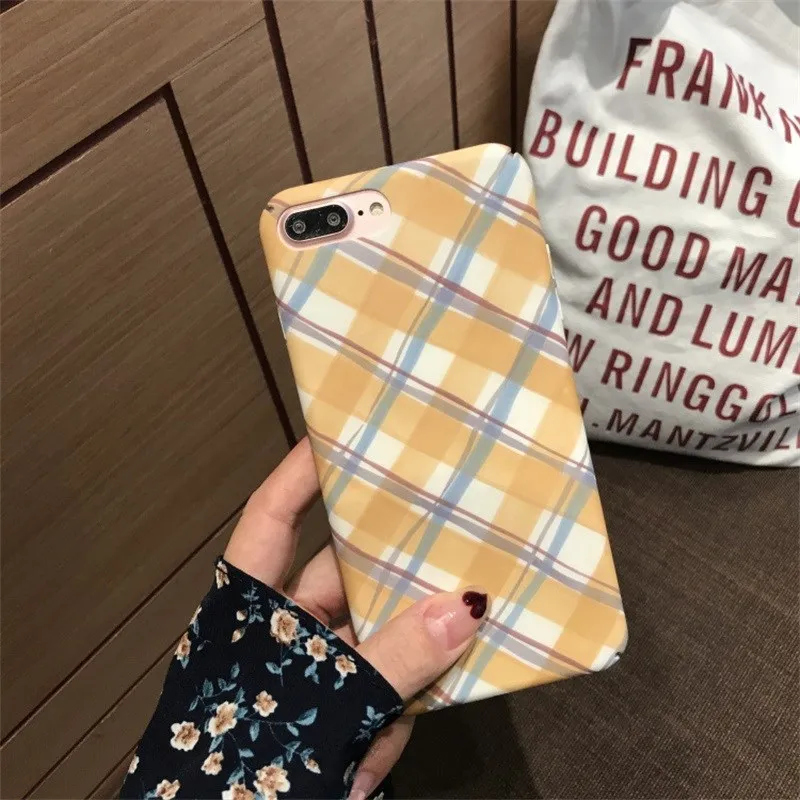 Для Iphone 7 8 Plus 6s простой квадратный узор в клетку чехол для телефона IPhone X XS 6
