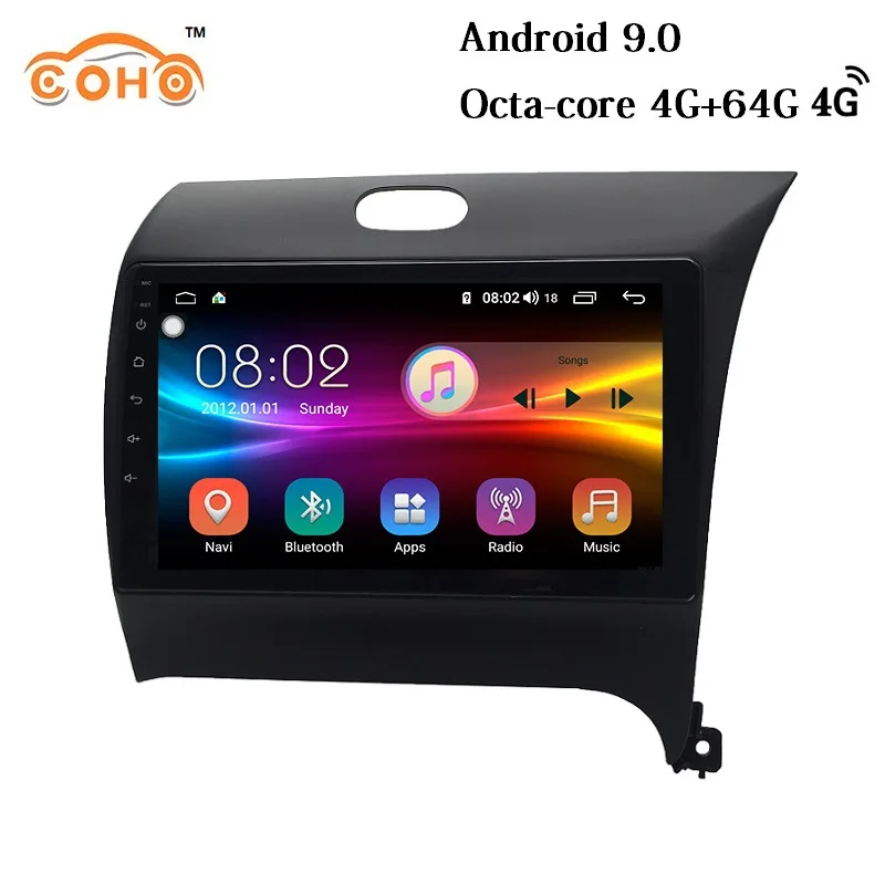 K3 RHD Android 9,0 8-core, 4 Гб+ 64G ips Экран, gps, bluetooth(голубой зуб) cerato 1 din автомобильный dvd/c глобальной системой спутника обнаружения местоположения радио для KIA K3 RHD