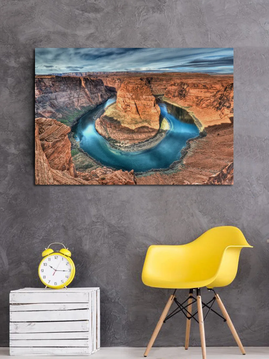 Подкова изгиб Большой Каньон парк река Пейзаж Ткань фотография домашнее