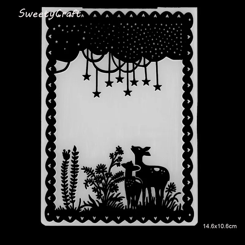 С рисунком оленей звезд и папка из серии &quotсделай сам&quot трафареты для