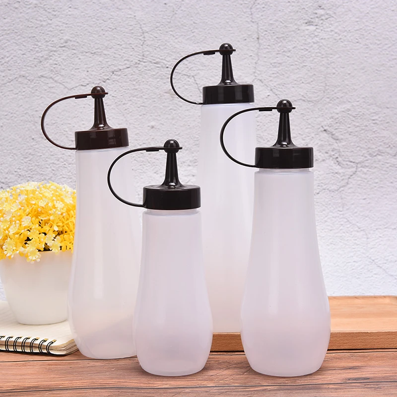 

Food Grade 250/360/480/720ml Sauce Dispenser Bottle Squeeze Jam Bottle Leak-Proof Plastic Creative Condiment Bottle Kitchen Tool
