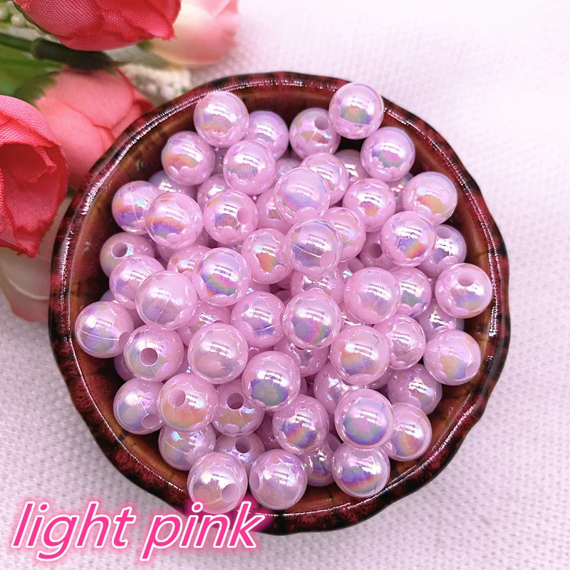 

NEW 6mm 8mm 10mm Shining AB Acrylic Imitation Pearls Loose Spacer Beads for Jewelry Making DIY Earrings Accessories #04