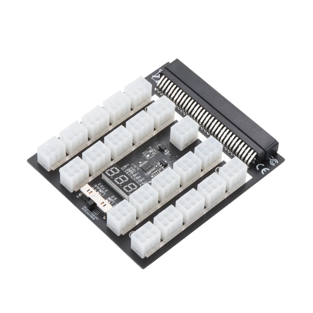 

PCI-E 12V 50Pin to ATX 17 x 6Pin Power Supply Server Adapter Breakout Board for DELL 750W 1100W 1600W 2000W 2400W PSU GPU Mining