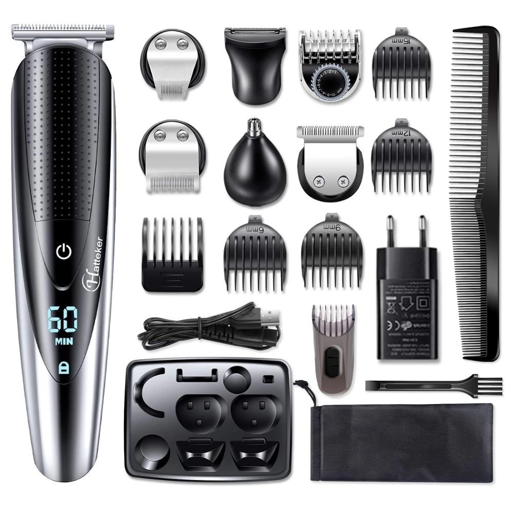 

17 piece kit electric shaver for men facial body groomer wet dry shaving machine beard electric razor rechargeable hair shaver