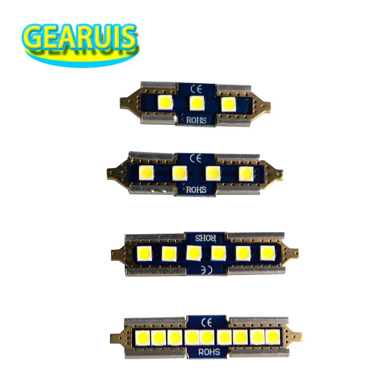 100 шт. купольные фонари Festoon C5W NON Polar 0 1A 18A 2A 31 мм 36 39 41 3 4 6 8 SMD 3030 Светодиодная карта