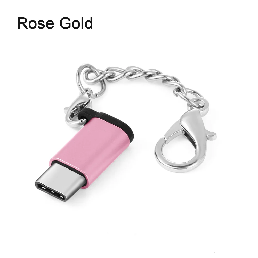 Rose Red 1 шт. type C OTG адаптер Micro USB Женский USB-C Мужской USB 3,1 конвертер адаптер для Android huawei шнур для связки ключей аксессуары для телефонов - Цвет: Rose Red