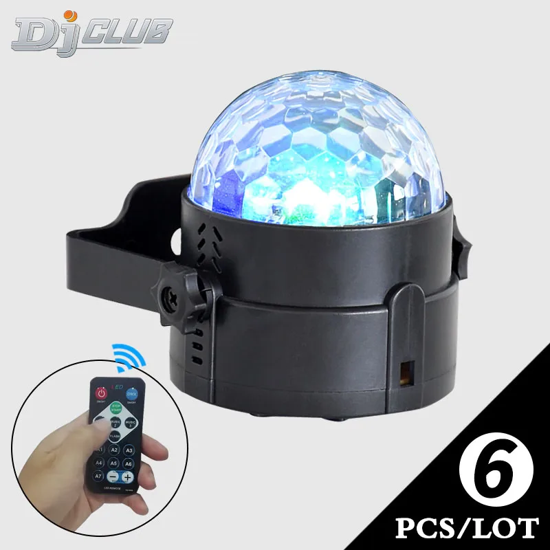 Mini Control Rgb Led Crystal Magic Rotating Ball Stage Lighting Lamp Bulb Party Disco Club Dj Light Music Star Show