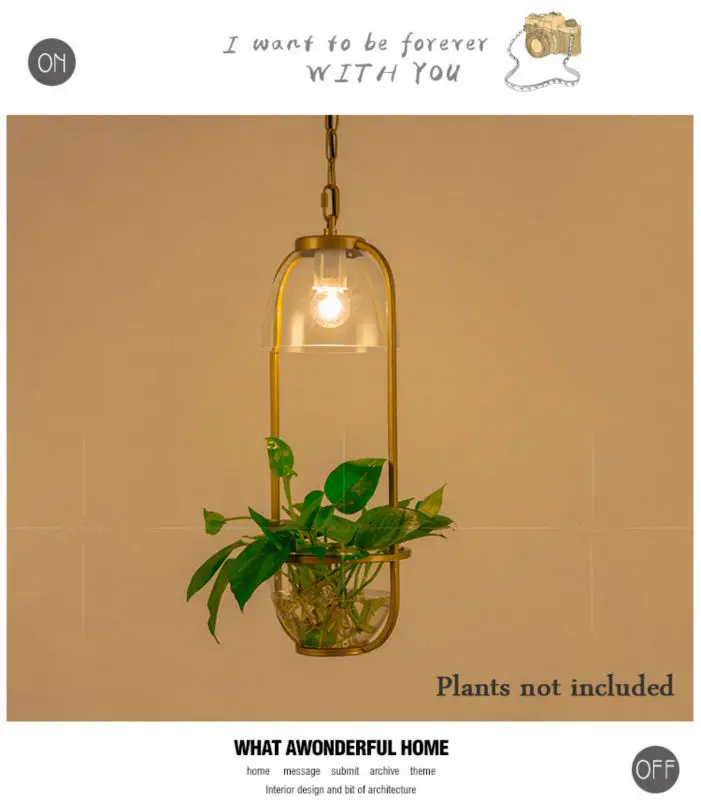 

Pastoral Pendant Light American Style Modern Living Plant Flowerpot Planter lamp Restaurant Creative Cafe hotel decor