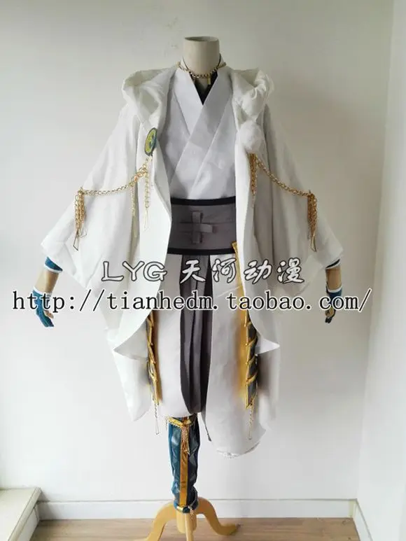 Touken Ranbu Tsurumaru Kuninaga Косплэй костюм, полный набор все Размеры индивидуальный заказ с наколенник