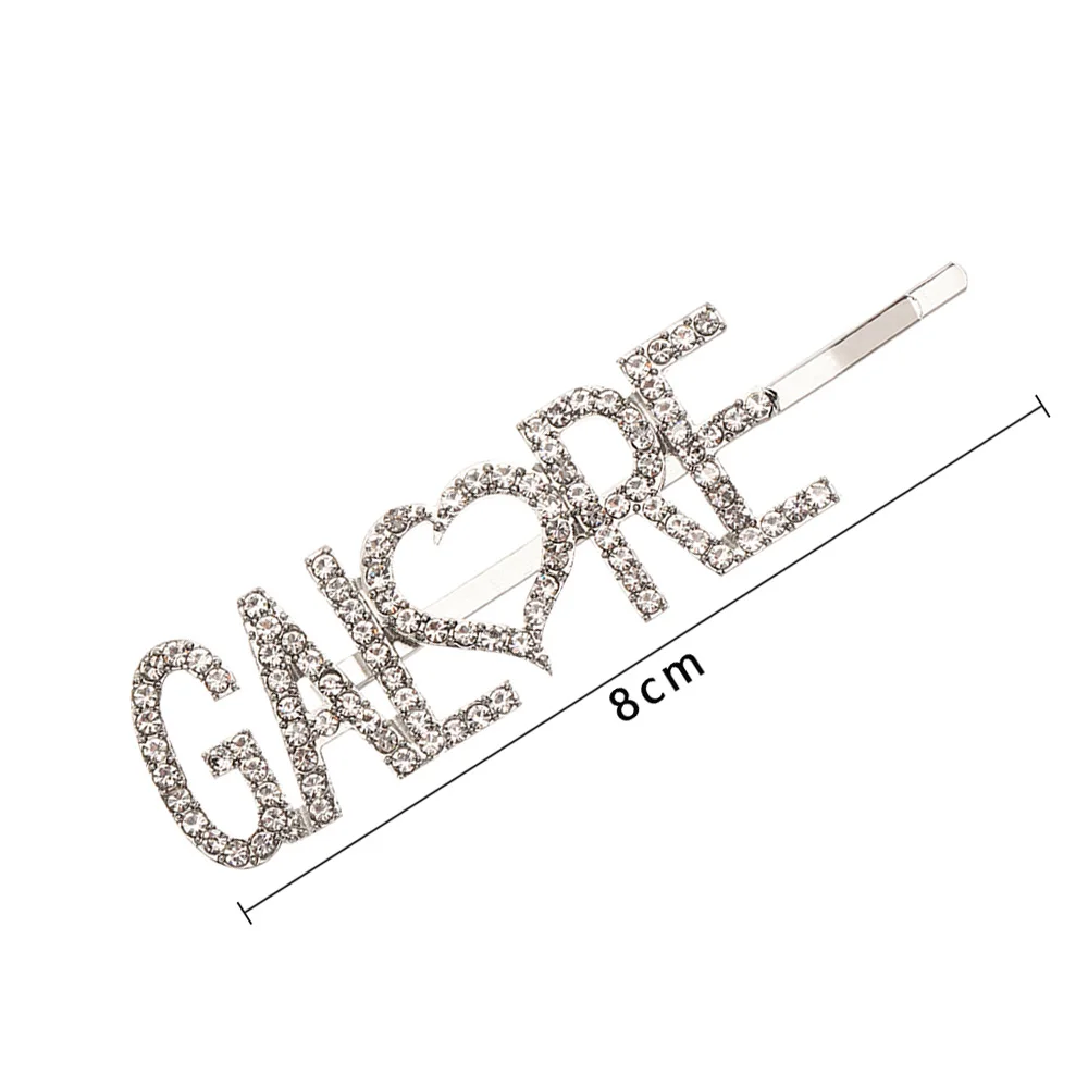 GALORE (Silver) 1 шт. Модный Блестящий кристалл шпильки со стразами GLAM/DRIPPIN буквы заколки для волос заколка аксессуары для укладки волос для женщин девочек - Цвет: GALORE (Silver)