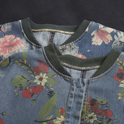 Женская джинсовая куртка с принтом весна 2020 свободная рубашка большого размера в