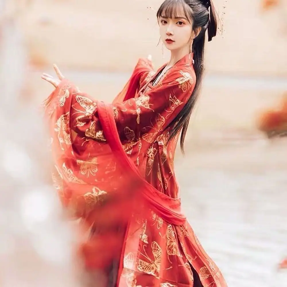 Beauté maquillage nouveau traditionnel chinois платье ханьфу printemps et automne modèles два pieces pleine poitrine fée jupe| |