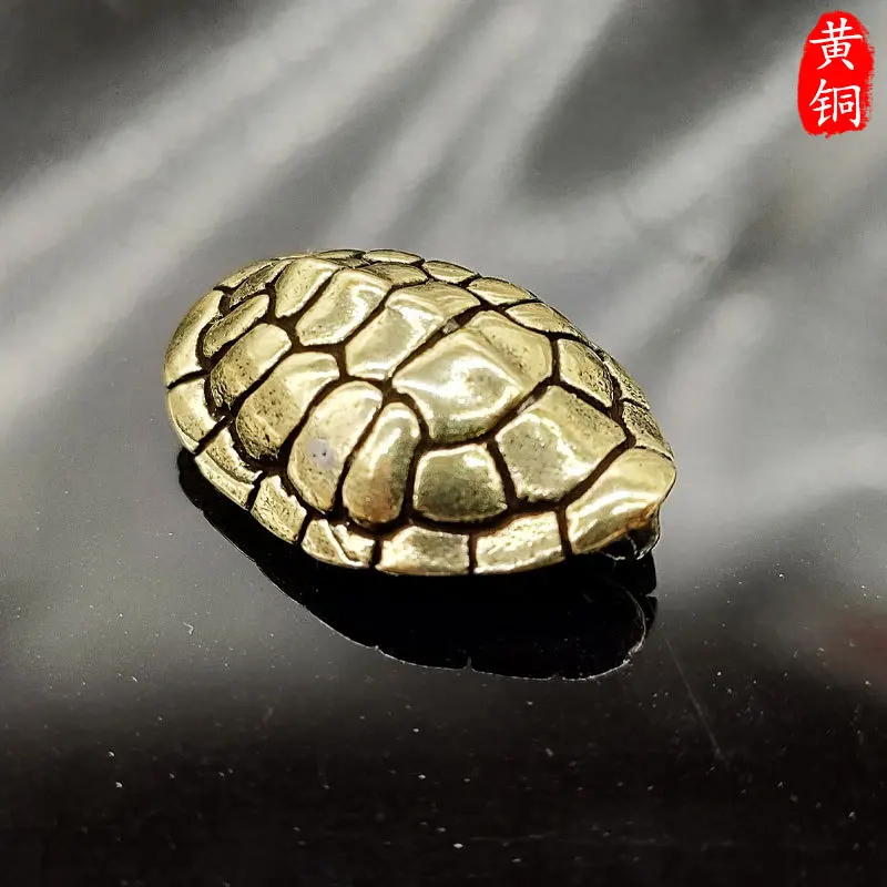 

Antique Solid Brass Tortoise shell Mini Figurines Retro Copper Animal Tea Pet Desktop Ornament Decor Crafts Keychain Pendants