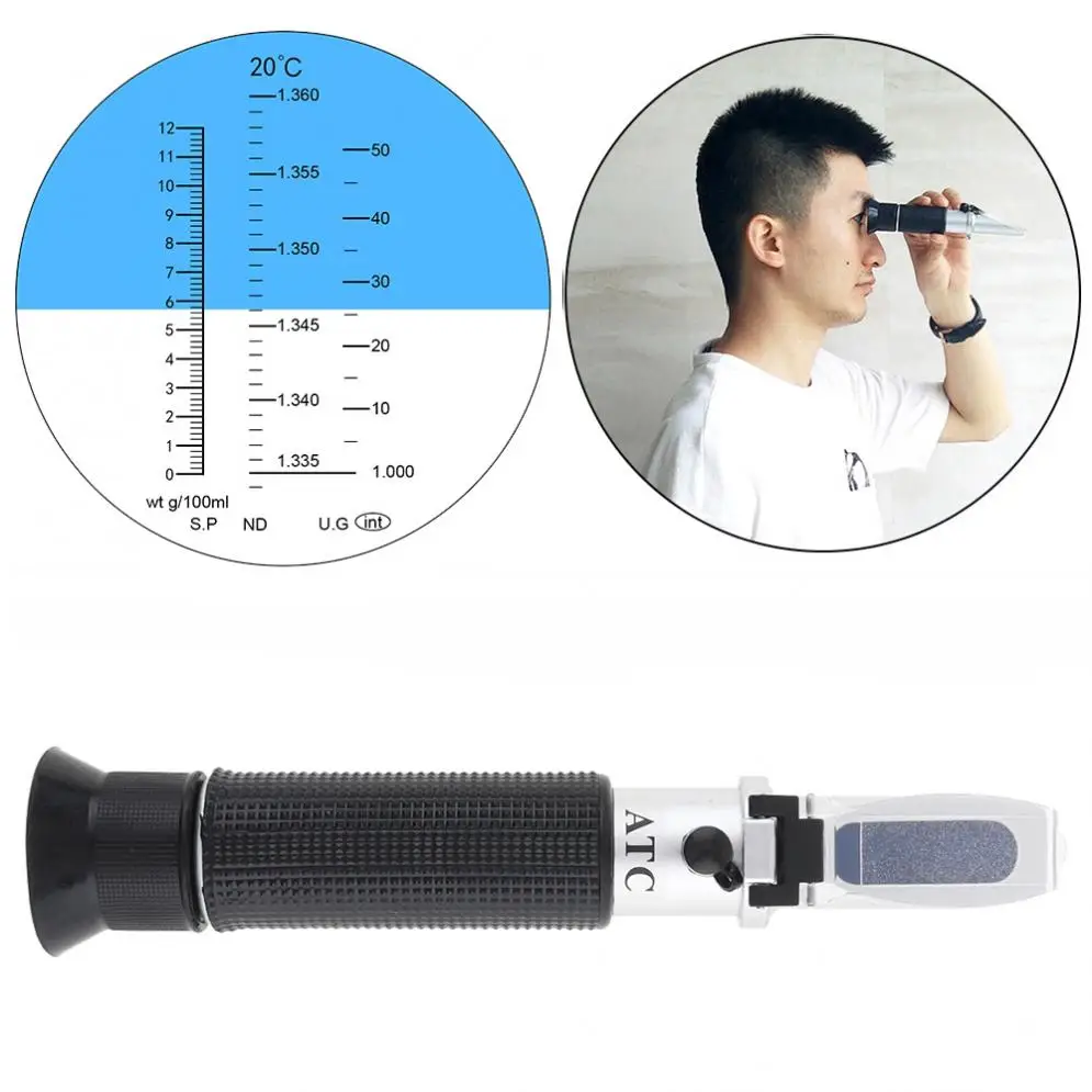 Ручной 0 12 г Регулируемый рефрактометр удельного веса мочи с пипеткой и мини