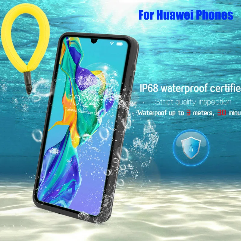 Водонепроницаемый чехол для Huawei P40/P30 Pro/P20 Lite/Mate 30 Pro водонепроницаемый с защитой