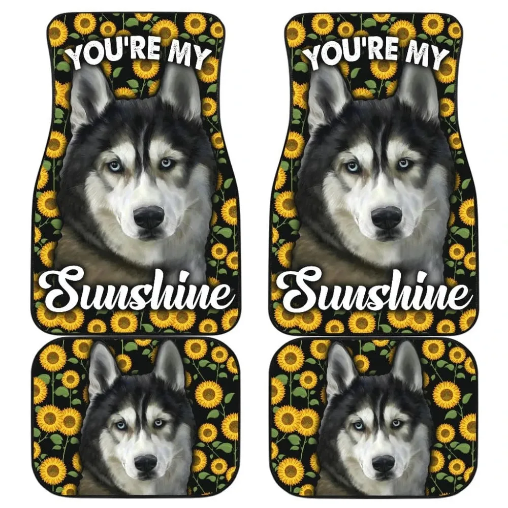 

INSTANTARTS 4 шт. автомобильные коврики You Are My Sunshine немецкая овчарка дизайн передние и задние Ковровые Коврики для автомобилей Противоскользящие Новые