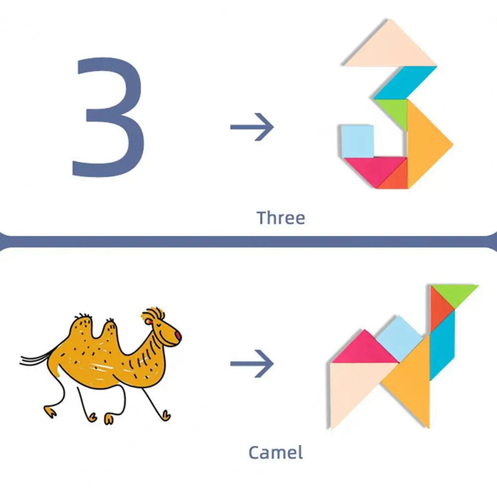 Детские Магнитные Головоломки геометрической формы 3D Tangram строительные блоки