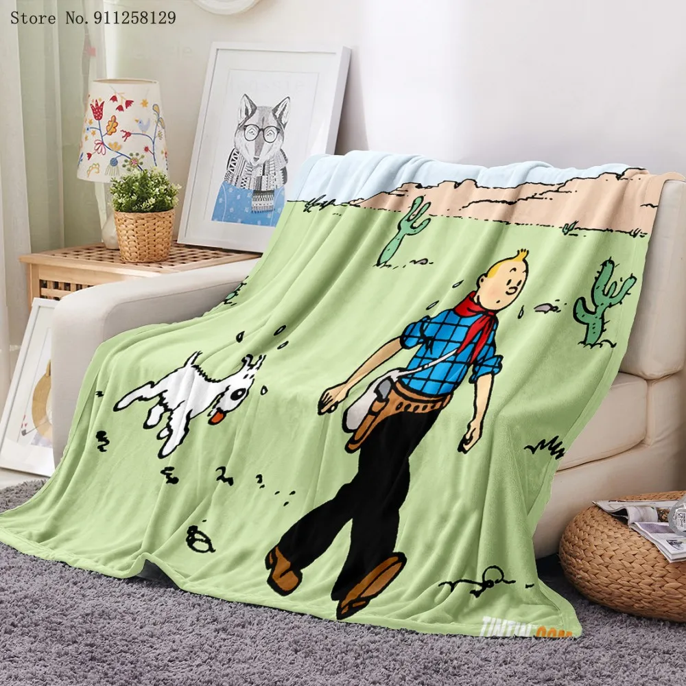 

The Adventure Of TinTin Flannel Blanket 3D Print Animation Cartoon Fleece Blanket Nap Office Blanket For Boy Girl Throw Blanket