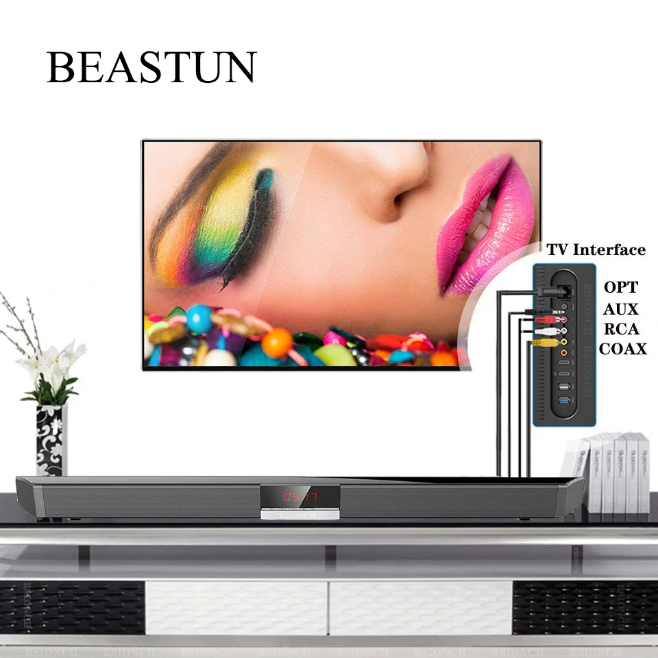 

40W BEASTUN TV Home Theater System Sound Bar Bluetooth 5.0 Speakers HiFi Stereo Column Soundbar Surround Subwoofer with Remote