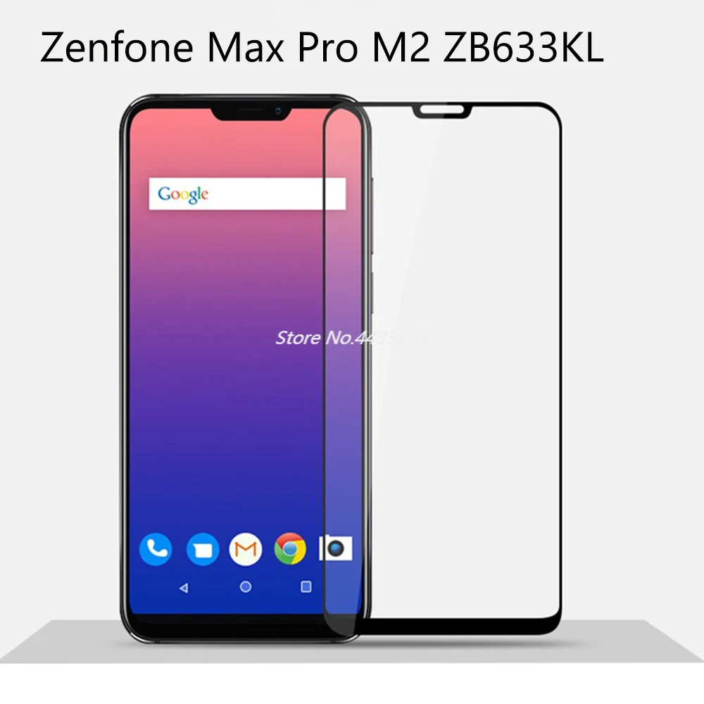Закаленное стекло для телефона ASUS Zenfone Max Pro ZB633KL полное клеевое покрытие