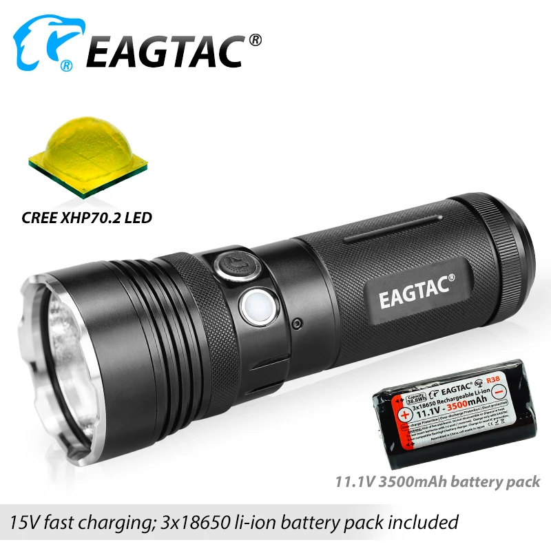 EAGTAC MX3T Pro светодиодный фонарик Перезаряжаемые ультра-яркая подсветка-фонарь