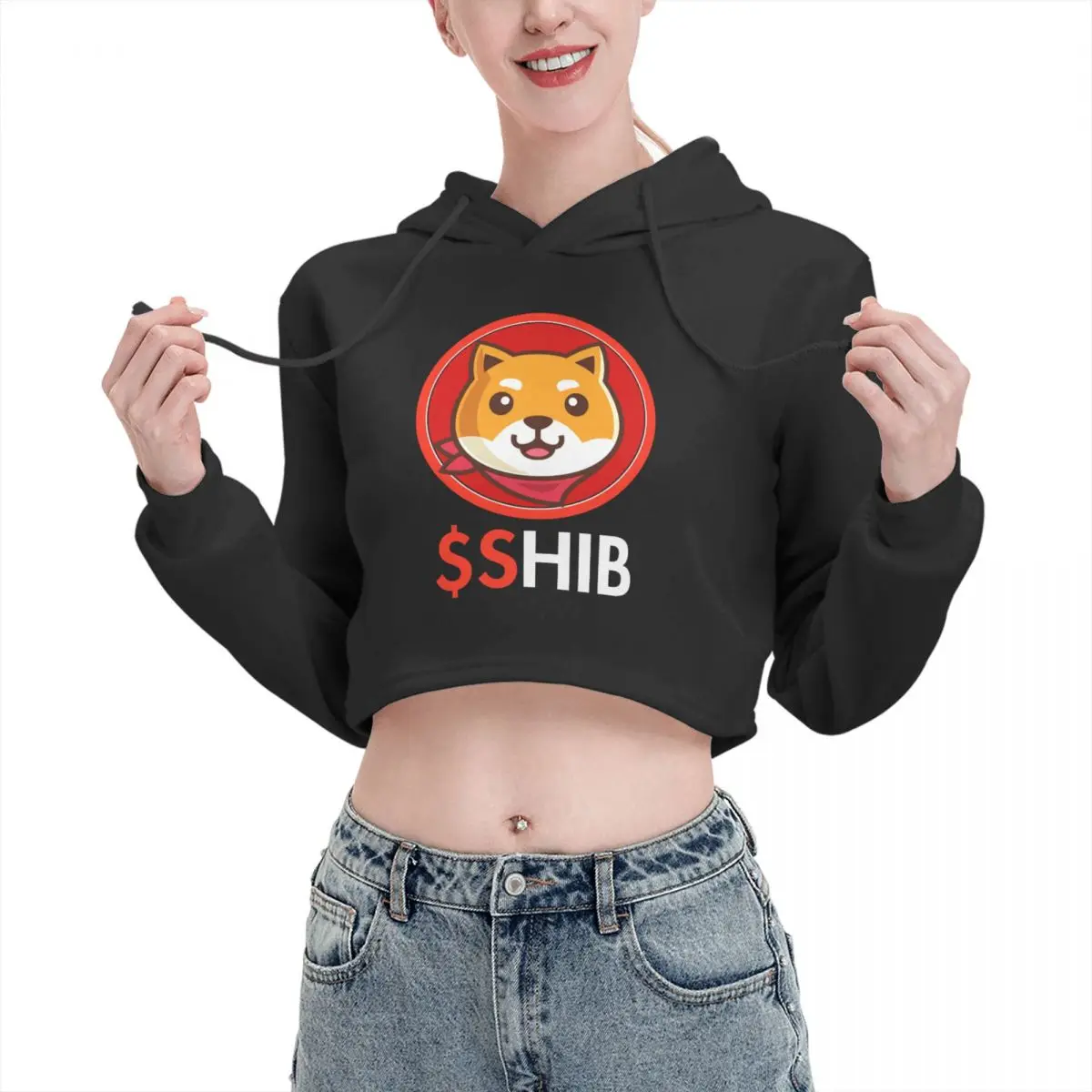 

Open navel Cat Ear Hoodie Sweater Shiba Inu Token Crypto Shib Coin Hodler Lightweight Hooded rope Sarcastic Dogeday pullover