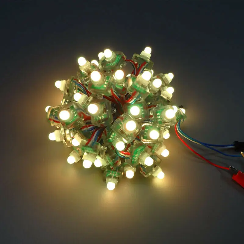 2500x WS2811 RGB LED Pixel Полноцветный 800 кбит/с 12 мм квадратный 3PIN 12В IP68 зеленый