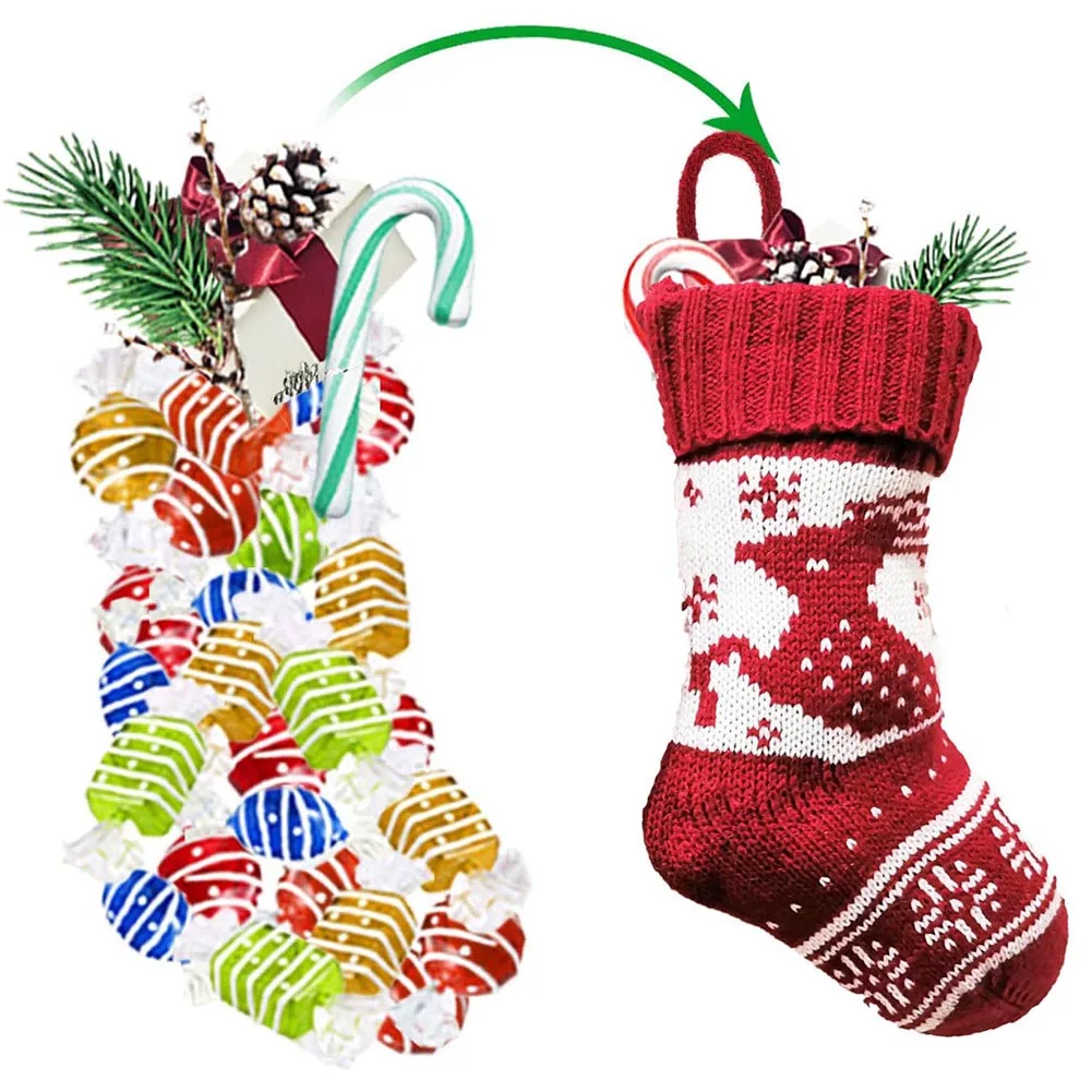 

Christmas Stocking Reindeer Snowflake Christmas Tree Classic Xmas Figures Christmas Decorations Gift Bags