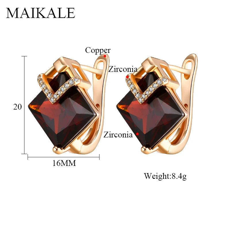 Женские большие серьги гвоздики MAIKALE геометрические золотистого/серебристого