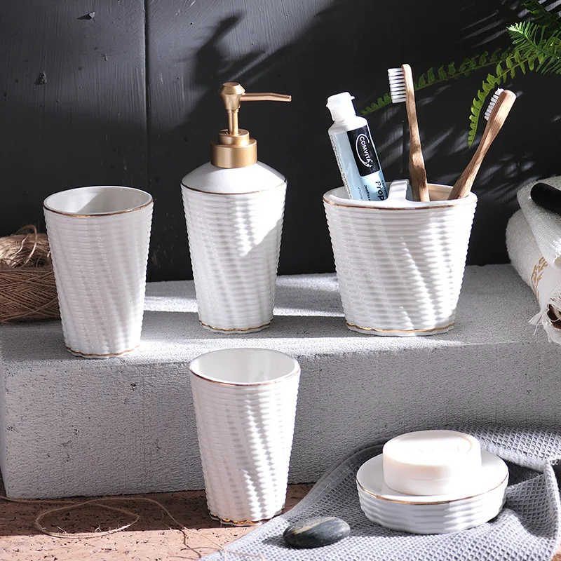 Скандинавский керамический умывальник из пяти частей Современный модный набор