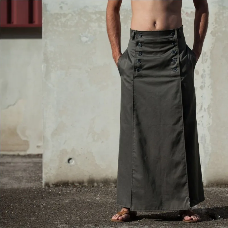 S 3XL средневековая винтажная длинная юбка макси для взрослых мужчин Ренессанс