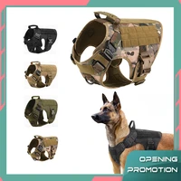 tactical dog harness leash metal buckle molle german shepherd pet large big dogs military training k9 padded quick release vest