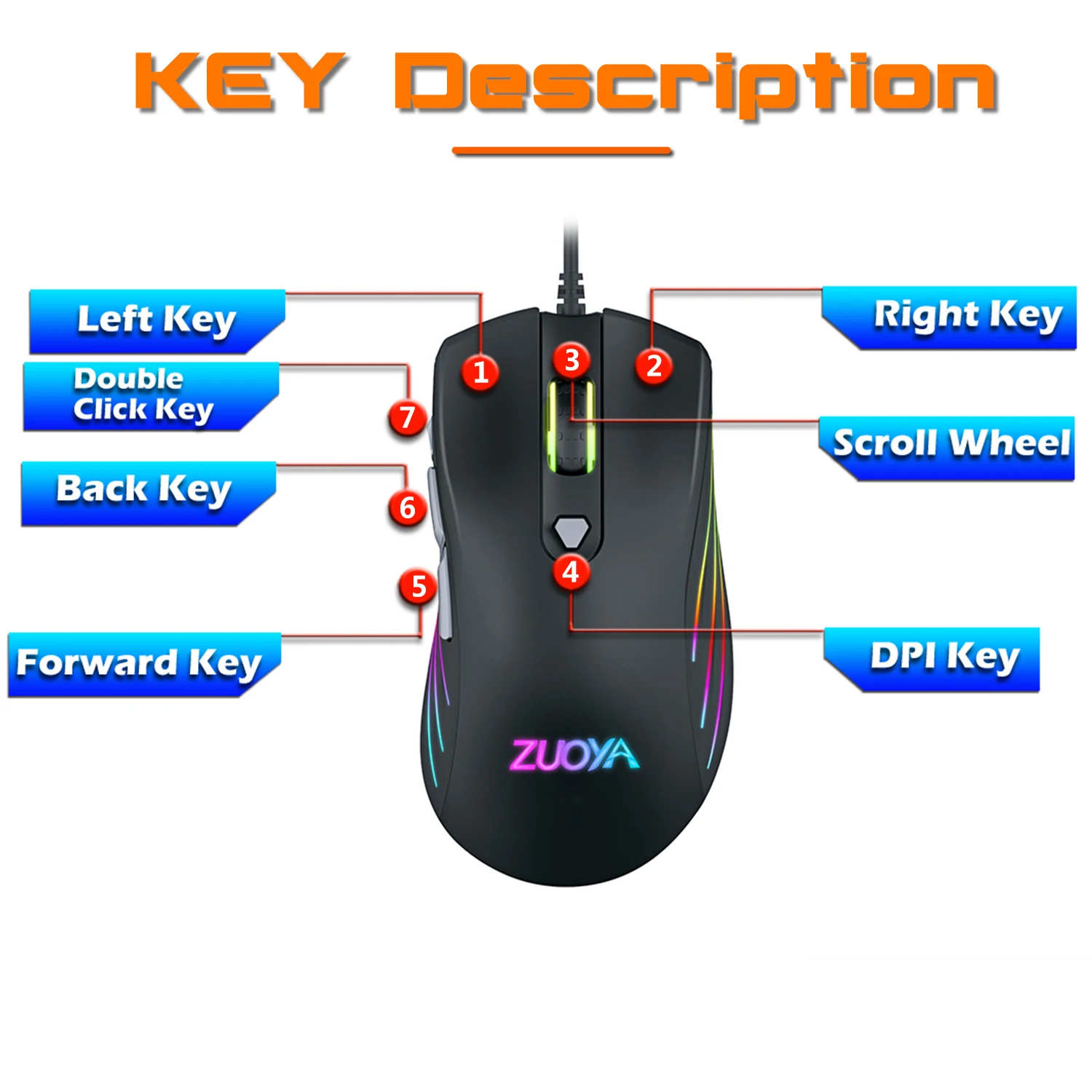 profession wired gaming mouse computer mice 7200dpi optical sensor rgb light backlight mause for pc laptop gamer free global shipping