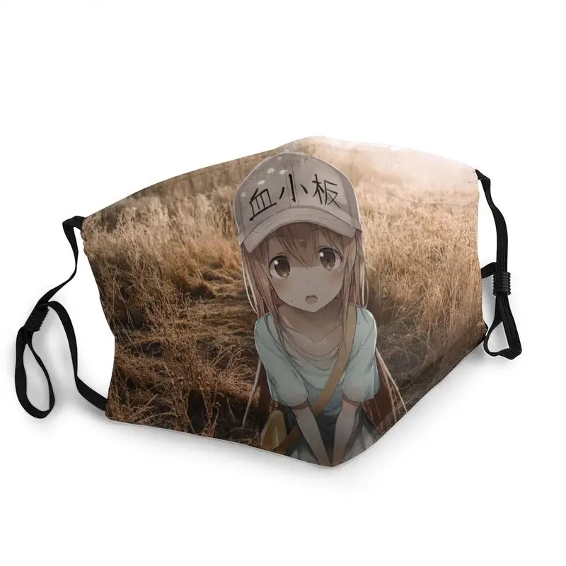 

Breathable Hataraku Saibou Kawaii Platelet Face Mask Manga Cells At Work Anti Haze Protection Mask Respirator Mouth Muffle