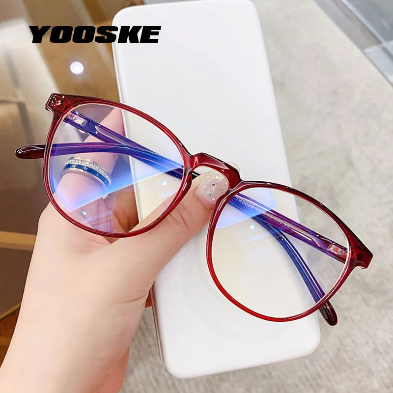 

YOOSKE 1.56 refractive index Reading Glasses Women Men TR90 Round Frame Female Anti Blue Light Anti-radiation Eyeglasses frames