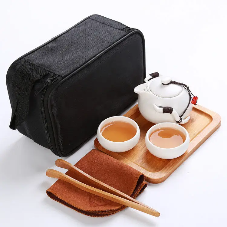 

Portable Travel Kung Fu Tea Set Kuai Ke Ceramic Cup Teapot Tea Cup