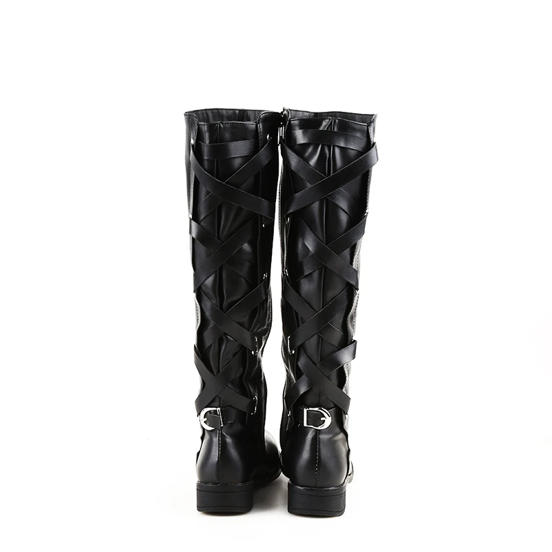 

2021 Woman Boots Low Heel Woman Shoes Rubber Boots Female Platform Winter Spring Woman Lace Up Shoes Knee High Lady Footwear