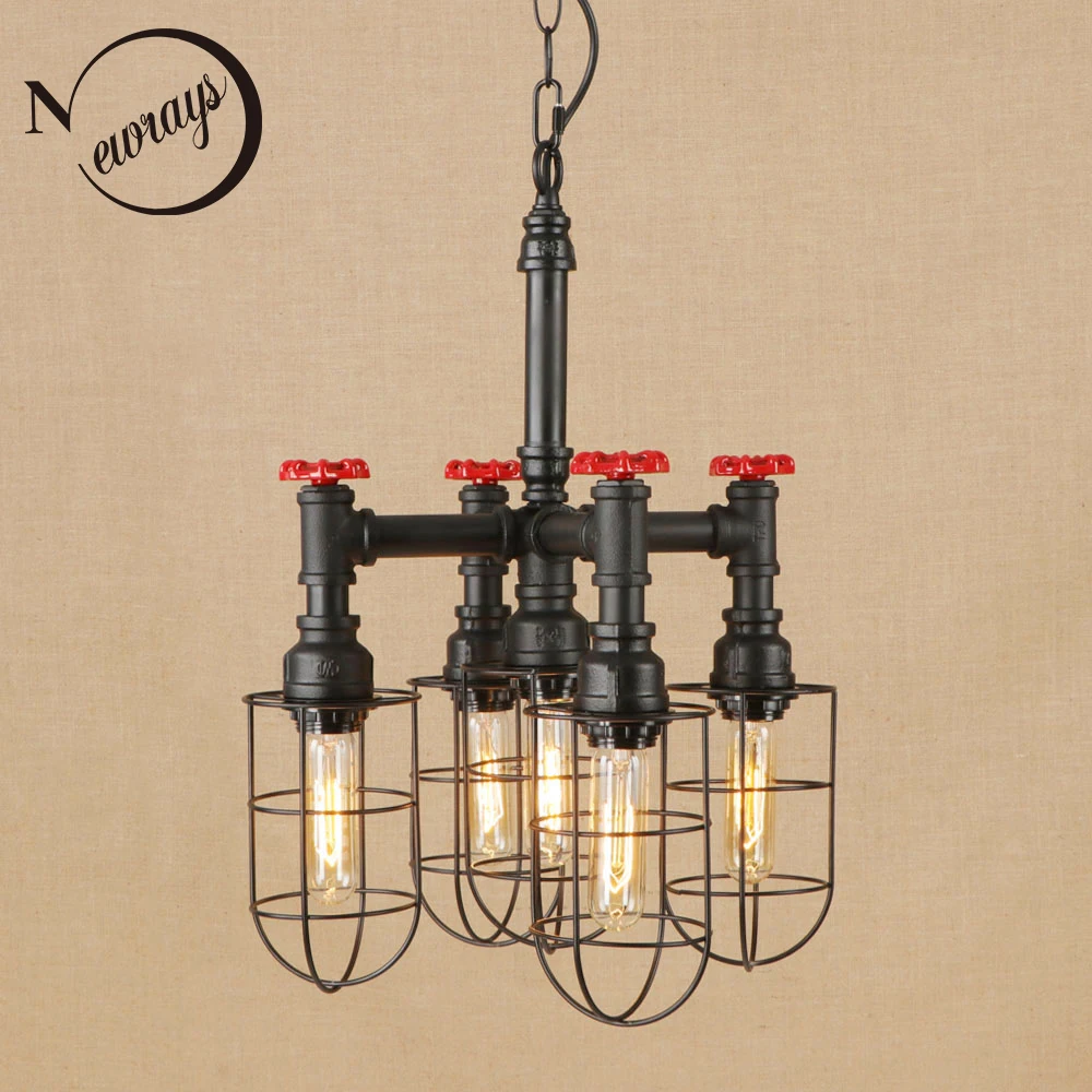 Винтажная железная Подвесная лампа в стиле ретро светодиодная 5 ламп подвесной