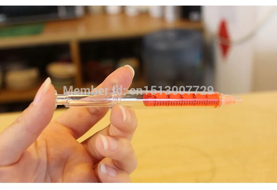 12 шт. 6 цветов милый шприц с иглой для инъекций флуоресцентная ручка маркеры