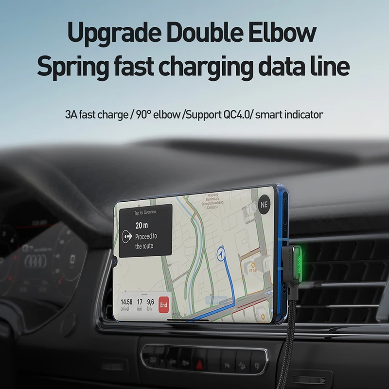 Mcdodo Spring USB Cable 3A For IPhone Fast Charger Data Cable Car Styling Storage Wire for IPhone 13 12 11 Pro Max X XR LED Cord