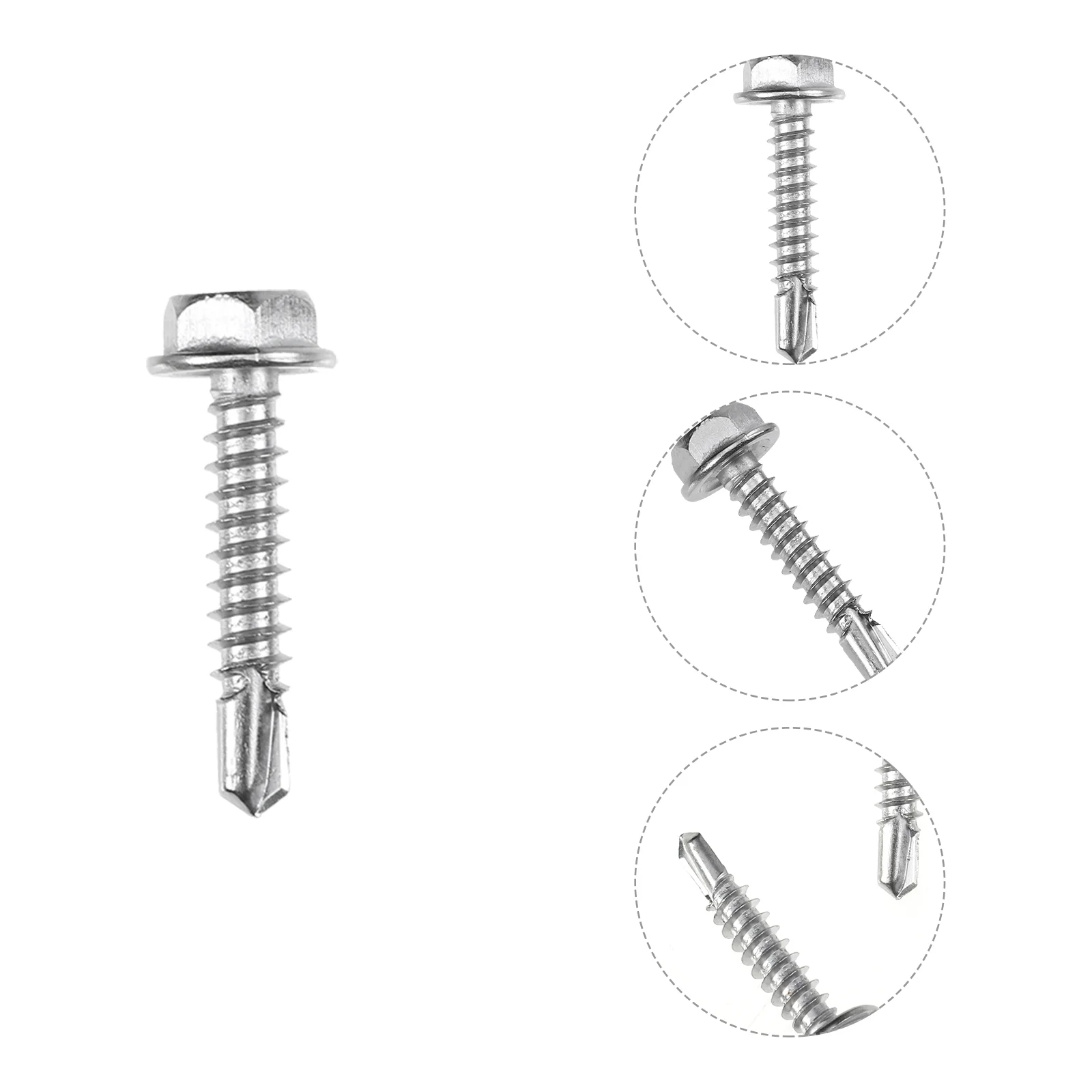 

100 шт. винты из нержавеющей стали с шестигранной головкой, самосверляющие винты, практичные винты