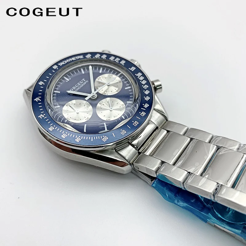 40 мм Corgeut новые мужские часы спортивные 24 часа многофункциональные лучший бренд класса люкс полный стальной хронограф кварцевые
